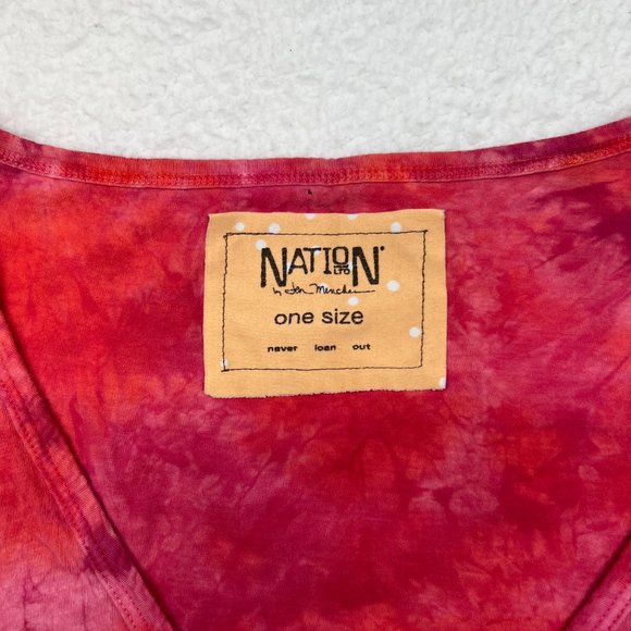 Nation LTD | Pink Tie Dyed 100% Cotton Tank Size One Size - Picture 2 of 10